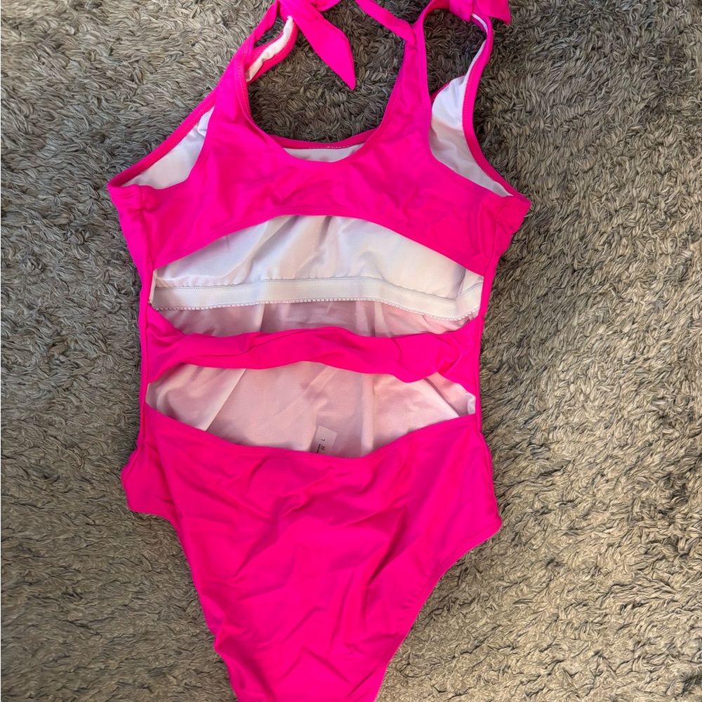 Vibrant Pink Cutout Swimsuit